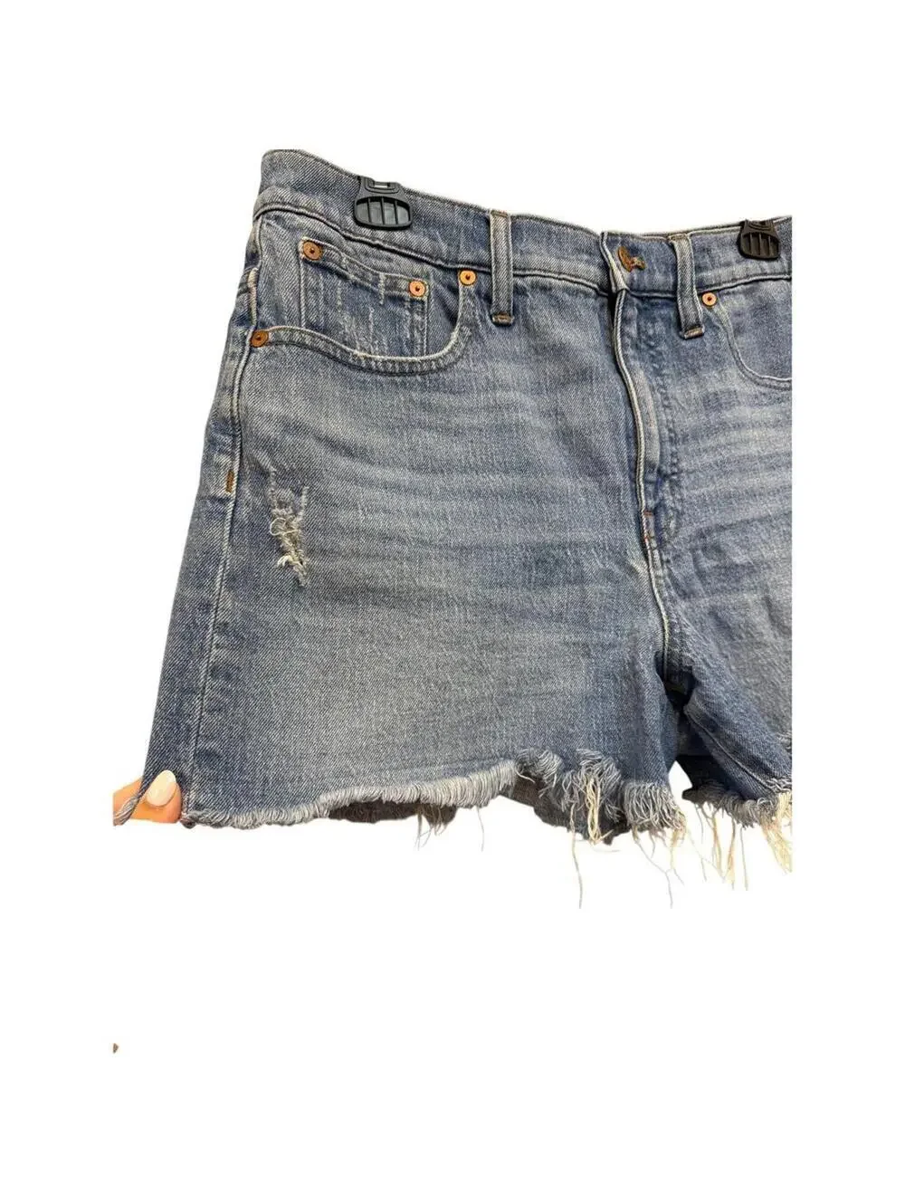 Madewell High Rise Denim Shorts, Light Distressing, Size 30_3